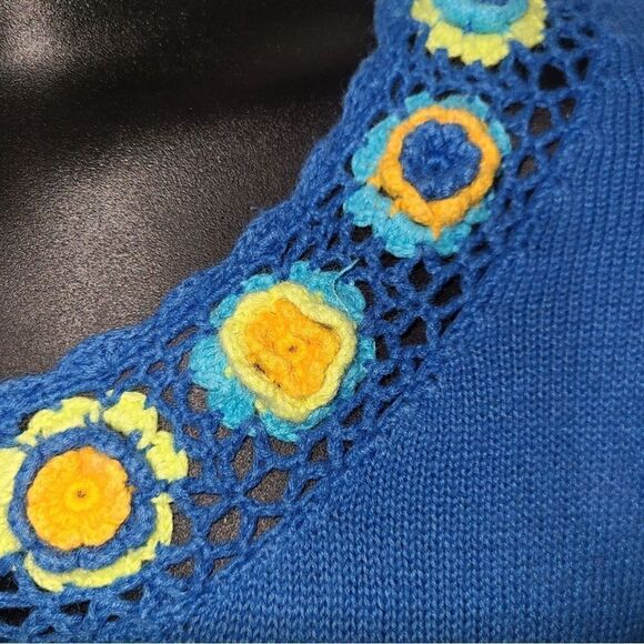 SML crochet Tunic Bluesweater 3/4 sleeve - Picture 3 of 6